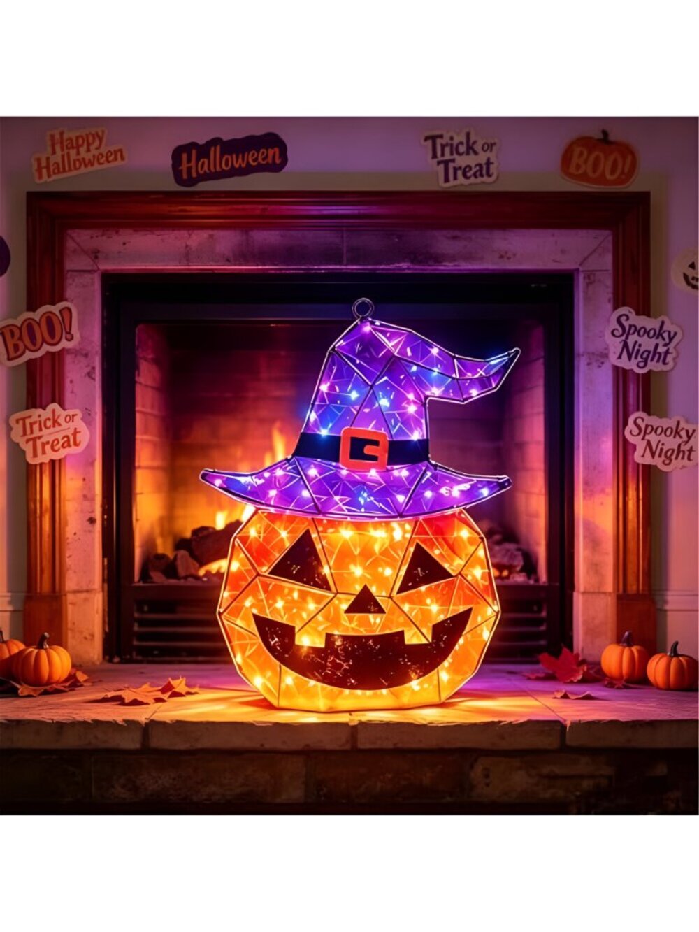 Halloween Decorations Outdoor, 24 Inch Light Up Pumpkin Witch Hat - Picture 5 of 6
